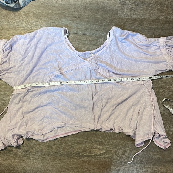 Free People Oversized Linen Sandstorm Flowy Lilac Lavender Top Size XS - Picture 15 of 16
